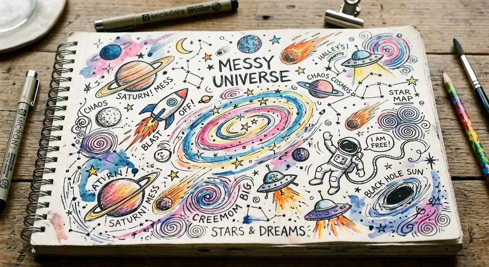 Messy universe doodle
